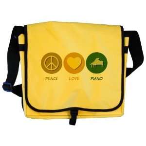  Peace Love Piano Funny Messenger Bag by  
