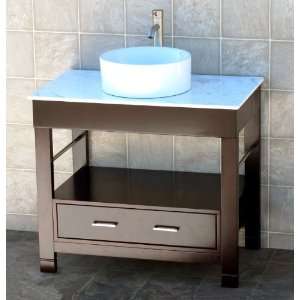   Vanity Cabinet white Marble Top Sink Faucet CG/7044 