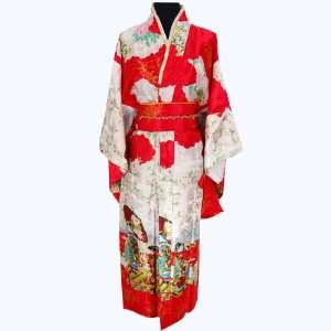  ® Style Geisha Luxury Dress Kimono Robe Red One Size Toys & Games