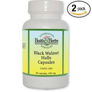 Alternative Health & Herbs Remedies Black Walnut Hulls Capsules, 60 
