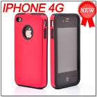 Apple iphone 4G Swarovski Metal Ring Hard Case Red  