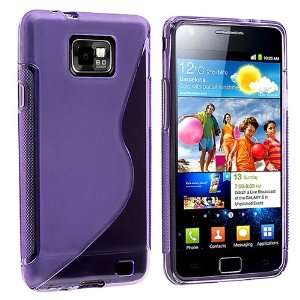 TPU Rubber Skin Case for Samsung Galaxy S II i9100, Frost Clear Purple 