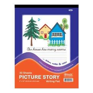  Bazic Picture Story Pad, 9 x 12 Inches, 30 Sheets (Case of 