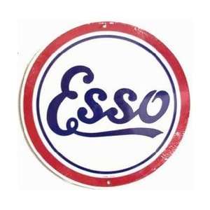 Esso Oil Gasoline Logo Retro Vintage Round Tin Sign 