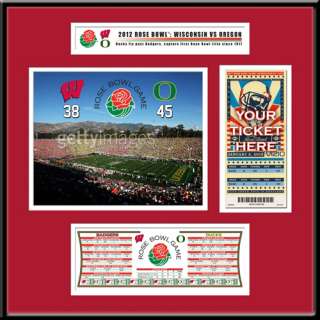 2012 Rose Bowl Ticket Frame with Stat Box   Wisconsin Badgers  