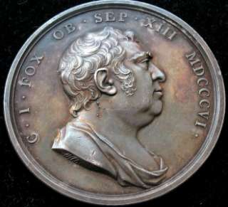 1806 British Historical Death Medal Charles Fox   MS62  