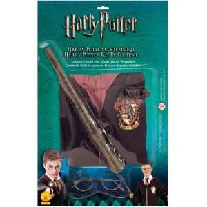  New Harry Potter Childs Costume Robe Wand Glasses Set 