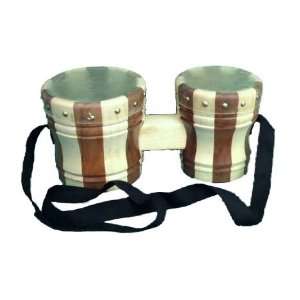  Wooden Bongos   tacked head/streaked Musical Instruments