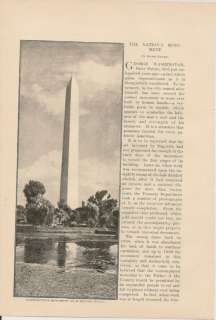 1899 Washington Monument Construction vintage article  