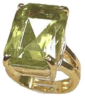 18kt Gold gp Simulated Peridot Ladies Ring Size 5 10 LV205 Free 