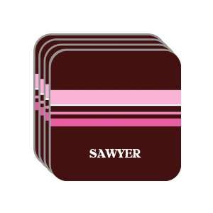 Personal Name Gift   SAWYER Set of 4 Mini Mousepad Coasters (pink 