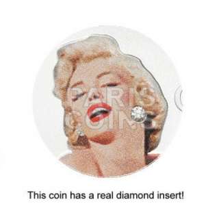 NEW¤ Cook Islands $5 2011 Silver Proof MARILYN MONROE with real 