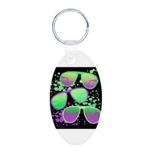   Keychain 80s Sunglasses (Fashion Music Songs Clothes) 
