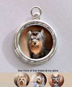 Yorkshire Terrier Hair Do Silver CHARM   PENDANT  