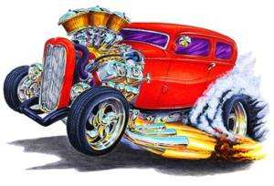 1930s Hot Rod Muscle Car Art Cartoon Tshirt FREE  