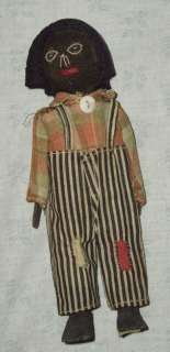Doll Cloth Black Man 7 hand made stitched face 1940s  