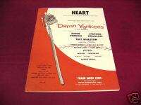 1955 HEART RICHARD ADLER DAMN YANKEES SHEET MUSIC  