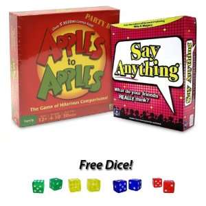   to Apples and Say Anything with Free Rainbow Dice Pack Toys & Games