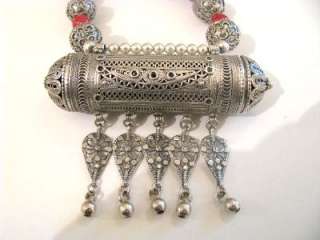 Fabulous authentic Yemenite Filigree amulet made of 925 sterling 