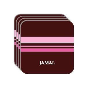 Personal Name Gift   JAMAL Set of 4 Mini Mousepad Coasters (pink 