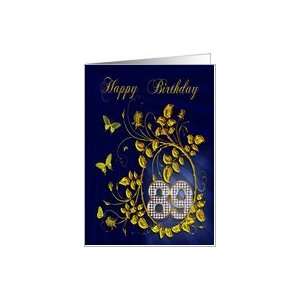  89th Birthday party with golden butterflies Card Toys 