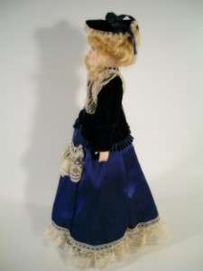 Artmark Porcelain Doll Cobalt Blue Dress 18 tall Blond  