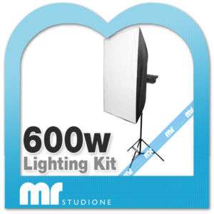 600w Studio Strobe Kit with 80cm x 120cm SoftBox FR  