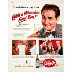 1951 Ad Blatz Beer Milwaukee Sid Caesar Comedian Amos Andy Show 