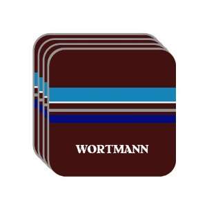 Personal Name Gift   WORTMANN Set of 4 Mini Mousepad Coasters (blue 