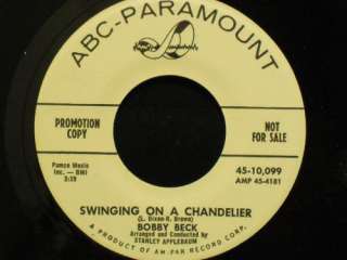 Bobby Beck Swinging On A Chandelier/Isle of Capri PROMO ABC Vinyl 45 