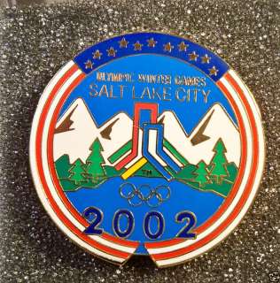 2002 SALT LAKE CITY WINTER OLYMPICS BID PIN MOUNTAIN LAKE STARS 