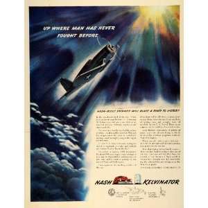 1942 Ad Nash Kelvinator World War II Fighter Plane WWII Kurka Engines 