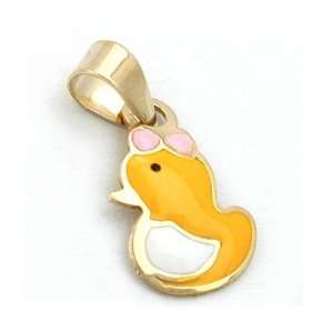  9K Gold Multicolored Chick Pendant DE NO Jewelry