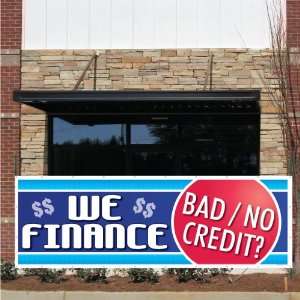  Auto Sales Banner   3 x 9 We Finance Bad Credit 10 oz 
