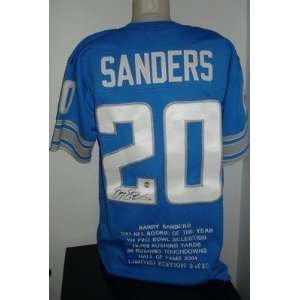Autographed Barry Sanders Uniform   Stats LE 20   Autographed NFL 
