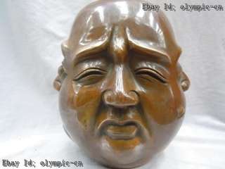 China brass carved four face buddha caput statues  