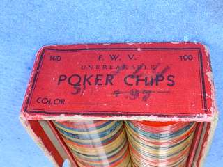 Poker Chips   97 pieces Catalin or Bakelite circa 1940  