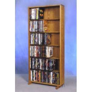 Wood Shed Extra Large 6 Shelf CD DVD Wall (Oak) 615 24