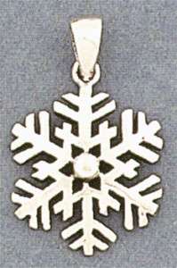 Sterling Silver Snowflake Snow Winter Holidays Pendant  