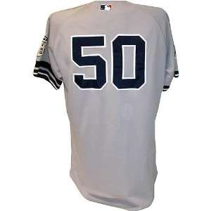  Bobby Meachem #50 2008 Yankees Game Used Road Grey Jersey 