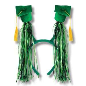   Party By Beistle Company Graduation Cap with Fringe Bopper   Green