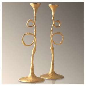  LObjet Evoca Set of Two 16 in Gold Candlesticks Kitchen 