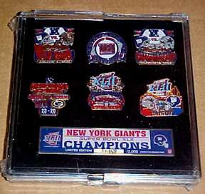 New York Giants Super Bowl 42 XLII Champs LE Pin Set  