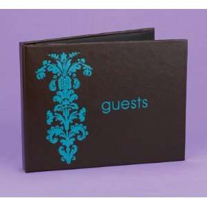  Vintage Bouquet Guest Book   Brown/Turquoise Office 