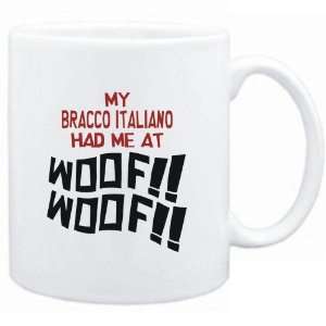 Mug White MY Bracco Italiano HAD ME AT WOOF Dogs  Sports 