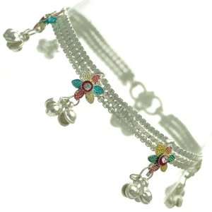  Abhilasha Silver Multi Coloured Ankle Chain Jewelry
