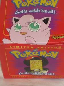   Sealed Pokemon 1999 Ball With 23K Gold Plated Trading Card Jigglypuff