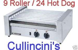 Hot Dog Roller Grill 24 Dog Capacity 9 Rollers NSF  