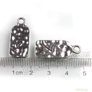 24x Antique Silver Plated Letter Z Rectangle Tag Pendants 27x12mm 