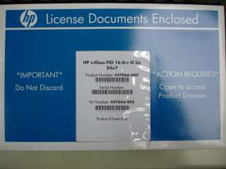 HP c Class FIO 16 Server ICE Lic 24x7 447066 003 NEW  